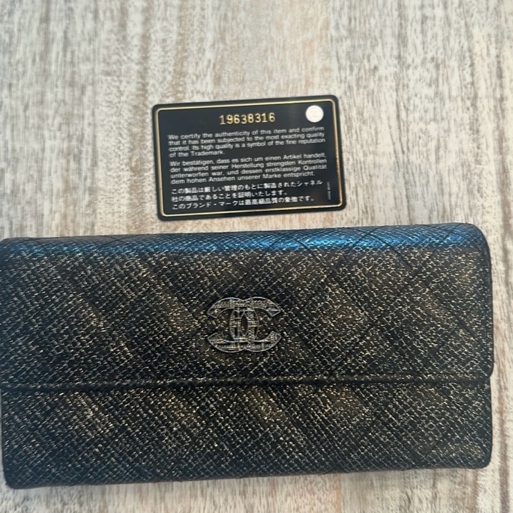 Authentic Chanel Black Quilted Wallet